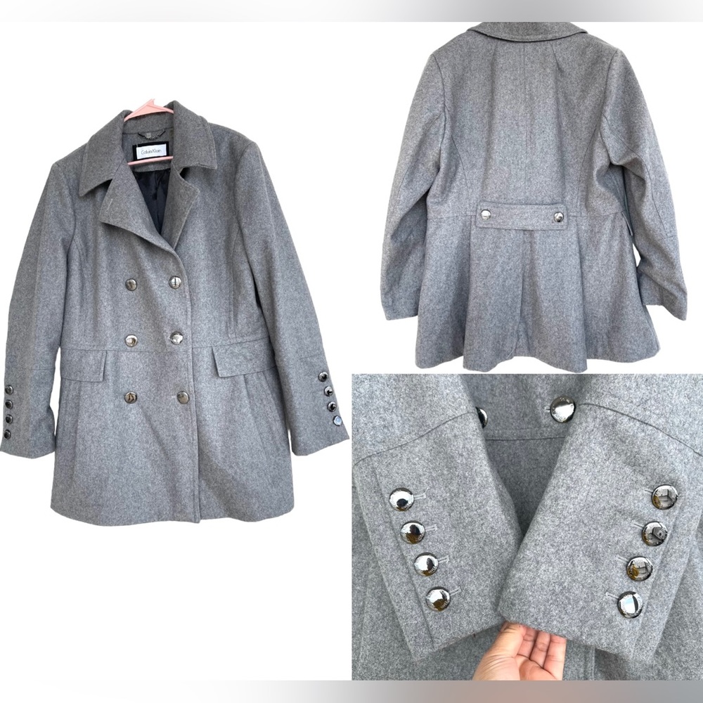 ❄️Calvin Klein Gray Coat Jacket women’s size XXL